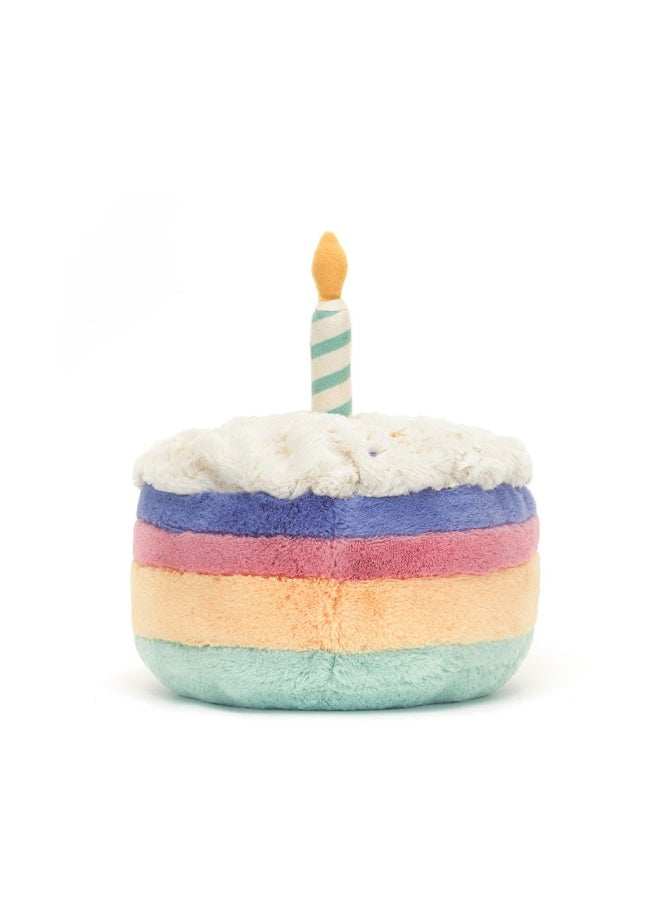 Jellycat Amuseables Rainbow Birthday Cake Plush – Soft Stuffed Toy with Cordy Legs, Cute Valentine’s Gift for Kids & Adults, Collectible Jellycat, 12cm - Image 2
